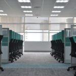 low occupancy office with lots of empty cubicles