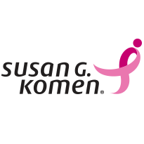 Susan G. Komen logo featuring the iconic pink ribbon symbol, reflecting a strong sense of community, alongside the organization’s name in black lowercase letters.
