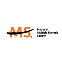 National Multiple Sclerosis Society logo with a large orange MS and black swoosh, symbolizing community, followed by the organization's name in black text.