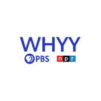 WHYY logo with PBS and NPR logos underneath, all on a white background, representing a commitment to community-focused broadcasting.