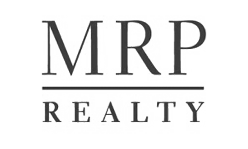 Black and white logo displaying the text MRP above a horizontal line with REALTY written below the line in capital letters.