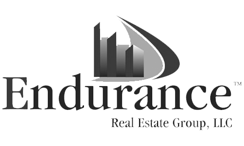 Logo for Endurance Real Estate Group, LLC, featuring stylized buildings and a swoosh above the company name in grayscale text.