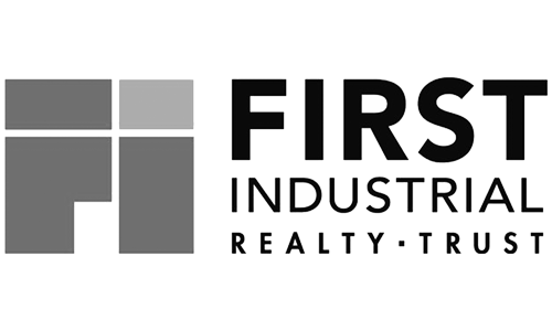 Logo for First Industrial Realty Trust, featuring a grid design on the left and the company name in bold, uppercase letters on the right.