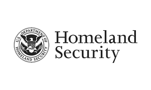 U.S. Department of Homeland Security logo featuring an eagle emblem and the words “Homeland Security” in black text.