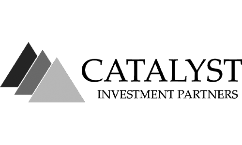 Logo featuring two overlapping triangles on the left and the text Catalyst Investment Partners on the right.
